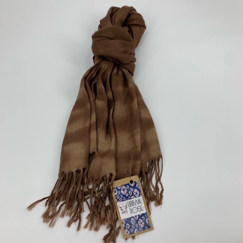 Urban Rose Maple‎ Trail scarf hand dyed 74” Fringe NWT